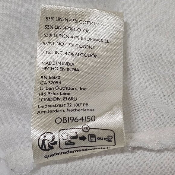 Free People We The Free Made For Sun Linen Shirt Women Size M Almost White - Picture 15 of 15